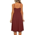 thumbnail image 3 of SMihono Robes d'Été Bohémiennes Femmes Grande Taille Mode Femmes Décontracté Col en V Robes Unies Été Sans Manches Robe Pull, 3 of 7