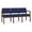 Cobalt Blue-Walnut, variant on Lenox Wood Reception Waiting 3-Seat Tandem Seating / Walnut Wood / Blue