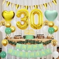 thumbnail image 2 of Sage Green 30th Birthday Decorations - Happy Birthday Banner, Triangle Flag Garland, Glitter Cake Topper, 30 and Fabulous Sash, Green and Gold Balloons for Women Men 30 Year Old Birthday Supplies, 2 of 6
