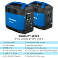 thumbnail image 2 of Westinghouse 1008Wh Portable Power Station Lithium-Ion Battery, 3000W Solar Generator, Pure Sine Wave, 2 of 12
