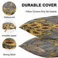 thumbnail image 6 of Outdoor Waterproof Pillow Covers Pack of 2, Summer Sunflower Country Flowers Wood Grain Decorative Throw Pillowcases Cushion Covers for Garden Patio Tent Sofa Couch, 24x24 inch, 6 of 8