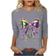 thumbnail image 3 of TaTaai Women's 3/4 Sleeve Carnival Printed Blouse, Round Neck Casual Top, Soft Fabric for Daily Home Work Casual Occasions Gift, 3 of 5