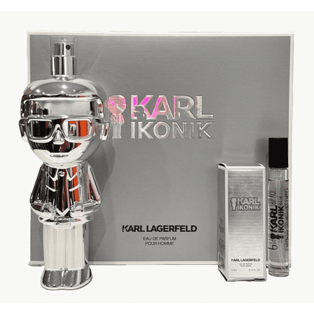 Karl Lagerfeld Ikonik 3-pc Gift Set for Men: 3.3 oz Eau de Parfum Spray   0.25 oz Eau de Parfum   0.15 oz Eau de Parfum Mini
