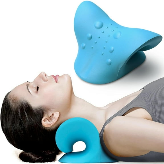 Neck and Shoulder Stretcher & Relaxer, Cervical Traction Device, Chiropractic Pillow for Muscle Tension Relief and Spine Alignment