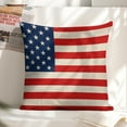 thumbnail image 6 of American Flag Linen Throw Pillow Covers Decorative Pillow Cases Cushion Case Couch Pillows Cover for Sofa Bedroom Living Room Car 18x18 inch Set of 2, 6 of 8