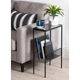 thumbnail image 2 of Kate and Laurel Trubey Modern Side Table, 15.75" x 8" x 24.6", Black, Contemporary End Table with Practical Storage Rack Underneath, 2 of 5