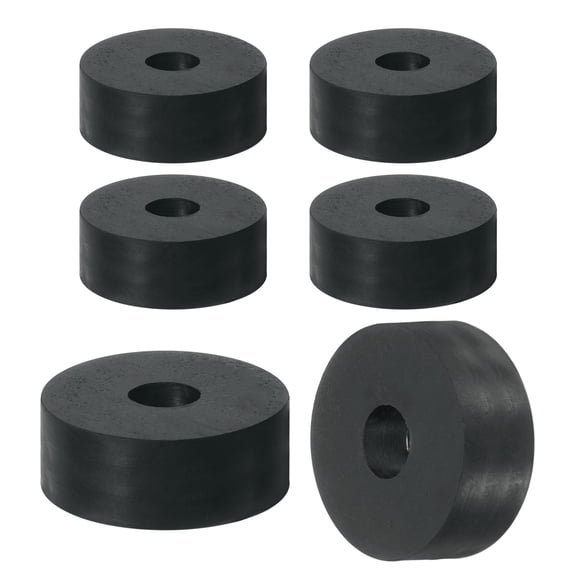 6Pack Thick Rubber Spacer, 1-1/2 Inch OD x 3/8 Inch ID x 9/16 Inch Thickness