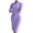 Purple, variant on Women's Long Sleeve Business Dress with Crossover Collar, Elegant Office Bodycon Pencil Midi Dress for Work, Cocktail Party, Wedding Guest, Light Blue