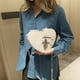 thumbnail image 3 of Lindos bolsos de hombro Desmontable Correa para el hombro Monedero Bolso Duradero Impermeable Cierre de cremallera forma de corazón Chicas con , A Yinane  Bolso de mujer, 3 of 8