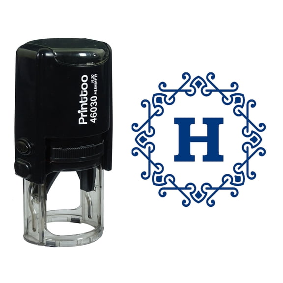 Printtoo Alphabet H Monogram Octagon Celtic Swirl Frame Self Inking Rubber Stamp Office Stationary