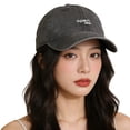 thumbnail image 3 of QASIEATN Classic Fit Baseball Caps for Women Wide Brim Small Baseball Cap All Sun Hat Trendy Letter Embroidery Cap Fall Fashion Accessories, 3 of 4