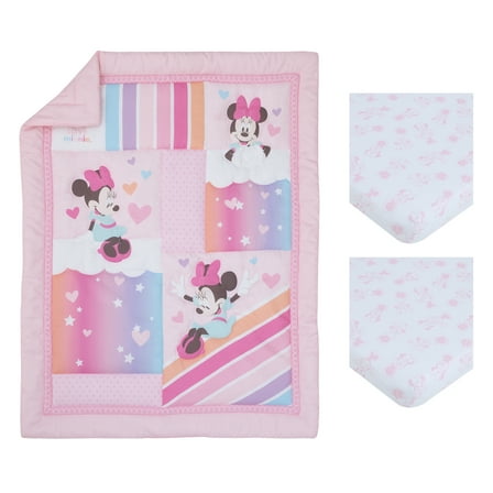 Disney Minnie Mouse Be Happy 3-PC Mini Crib Set