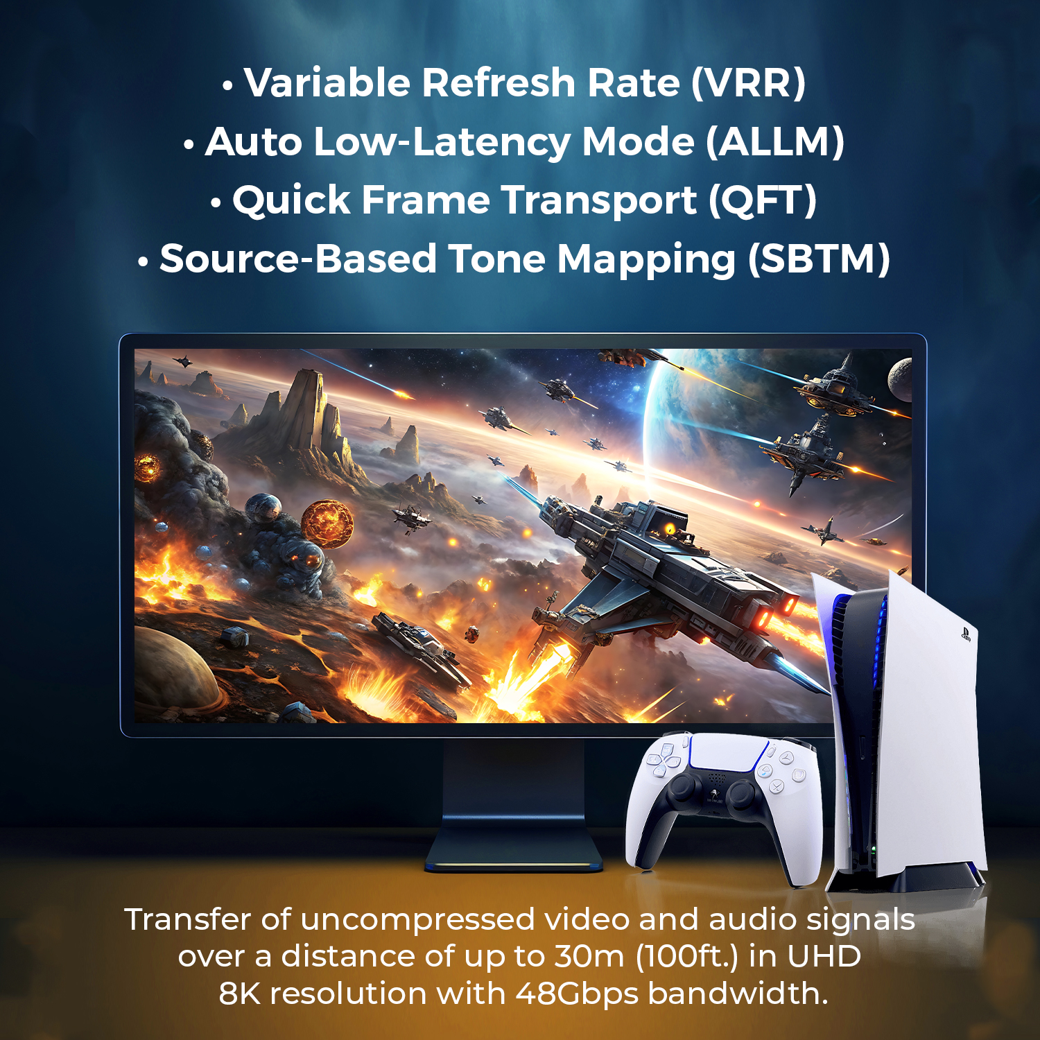 OREI 100ft HDMI™ AOC Hybrid Fiber Optic Cable UHD 8K60 (AOC-8K-100)