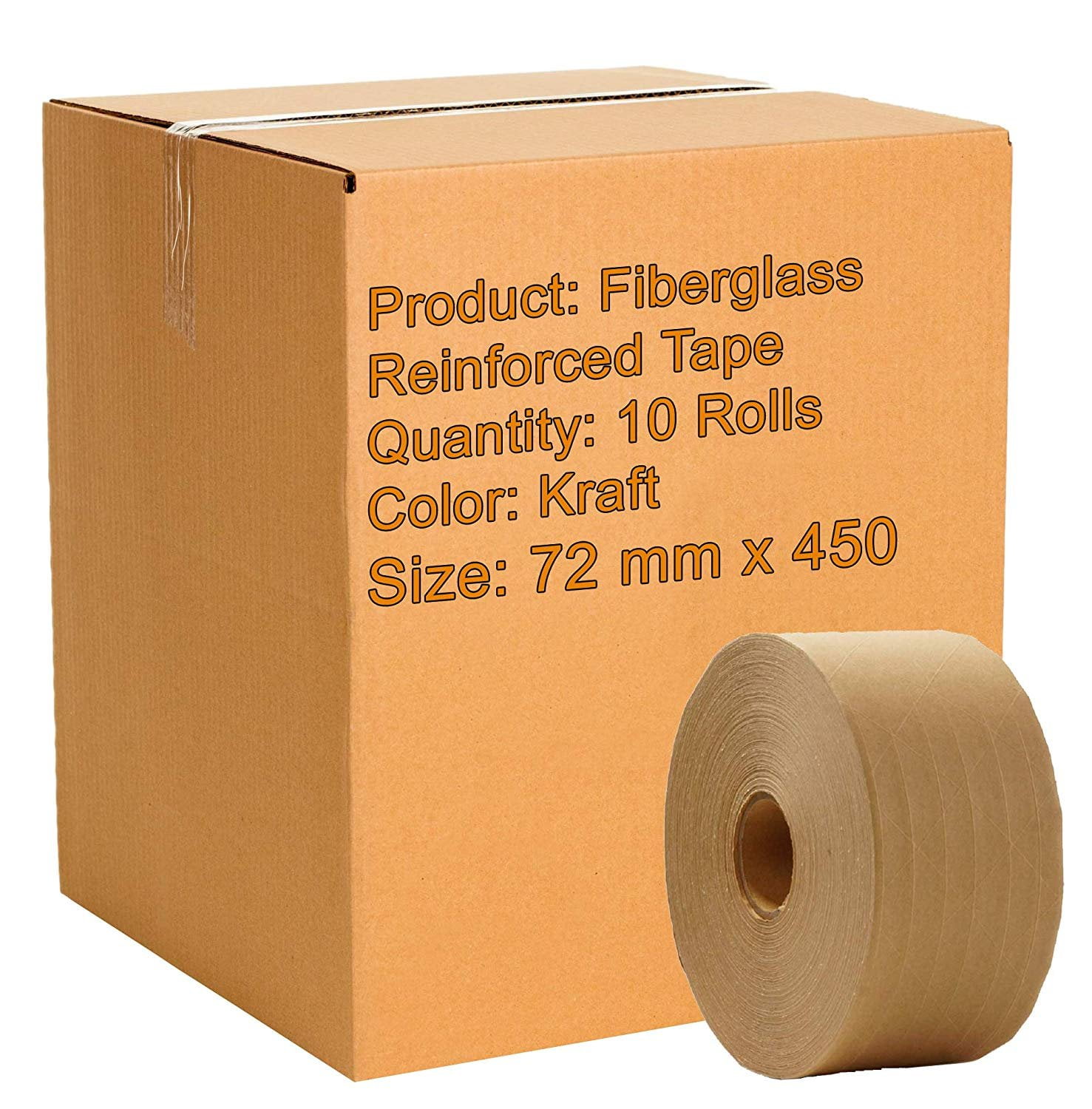 Gummed Tape Reinforced 20 Rolls 72 mm x 450 ft Water-Activated Kraft Paper