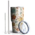 thumbnail image 2 of 30oz Autumn Fall Leaves Pattern Tumblers Stainless Steel Tumbler with Lid and Straw,Vacuum Insulated Double Wall Travel Tumbler Cups Mug with Cleaning Brush for Coffee,Tea, 2 of 7