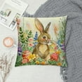 thumbnail image 2 of Creowell Happy Easter Pillow Covers , Spring Rabbits Flower Decorative Farmhouse Spring Flower Throw Pillowcases for Home Sofa Couch Decoration，Multi-Size, 2 of 5