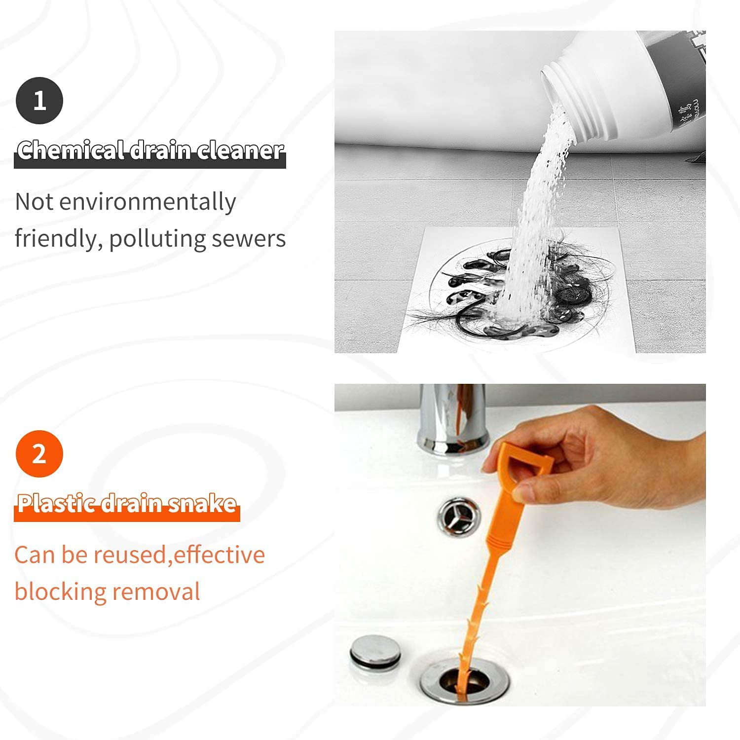6 Pack Drain Clog Remover Plumbing Tool For Bathroom Shower Bathtub Drain  Cleaner Sink