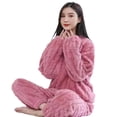 thumbnail image 5 of Traje cálido de terciopelo de algodón jacquard de color puro para invierno para hombres y mujeres, ropa de casa cálida y gruesa para parejas, 5 of 5