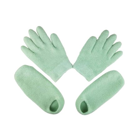 Fymlhomi Moisturizing Gel Booties Gloves Set for Dry Skin Dry Hands Feet Cracked Heels Cuticles Rough Skin Dead Skin Lotions Socks for Spa Home Salon 1 Set