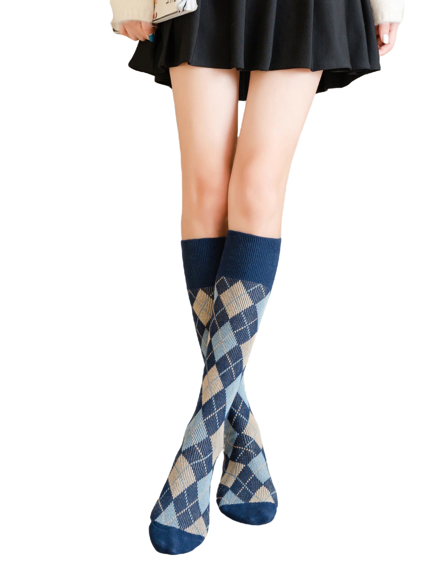 High Elasticity Girl Cotton Knee High Socks Uniform Color Music Women Tube Socks 