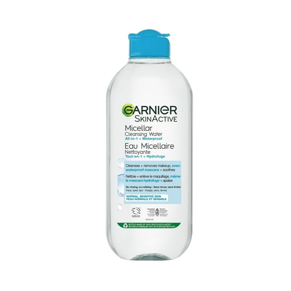 Garnier Eau nettoyante micellaire tout-en-un SkinActive de Garnier pour peau sensible 400 MLT Élimine le maquillage, nettoie, apaise<br>Aucun rinçage, aucun frottement