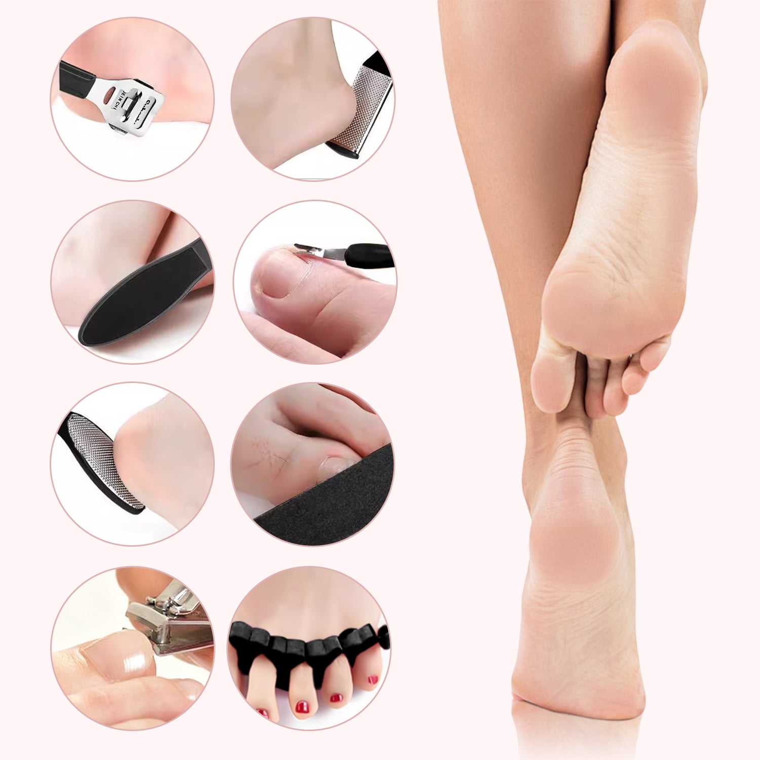 Electric Foot Callus Remover w/ Vacuum Cleaner,25 in 1 Rechargeable Portable Foot Grinder Feet Scrubber File w/2 Speed,3 Grinding Head,LCD Display,Professional Pedicure Kit Tools for Foot Dead Skin