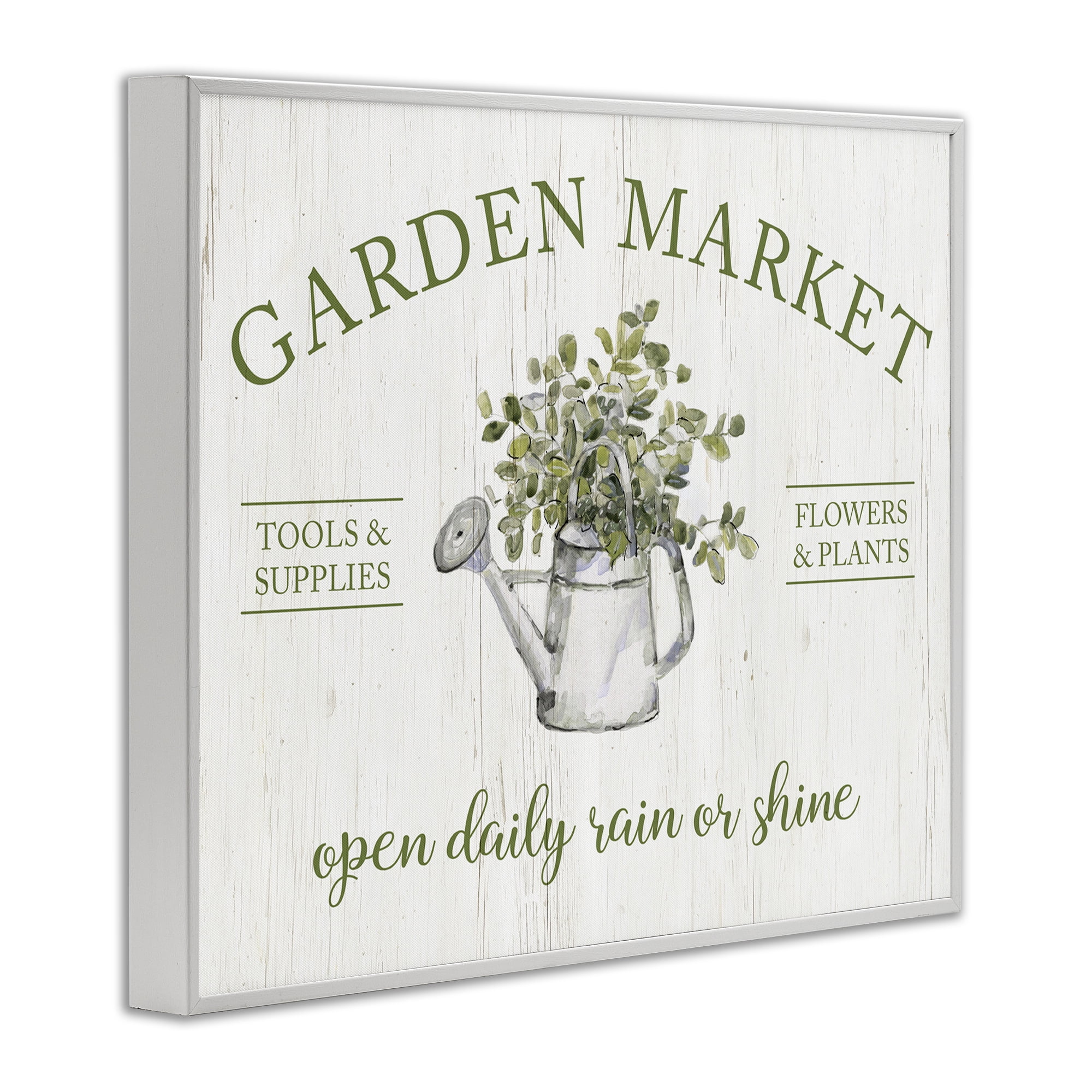 Stupell Industries Open Daily Garden Market White Framed Giclee Art, design by Sally Swatland