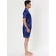 thumbnail image 3 of Ropa de dormir para hombres Top y pantalones de manga corta Ropa de dormir de verano Conjuntos de pijama de satén Azul S, 3 of 4