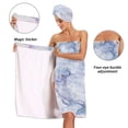 thumbnail image 4 of 3-Piece Bathroom Towel Set with Bath Towel, Quick-Dry Hair Cap and Hair Turban for Bath Yoga Beach Light Purple and Blue Marble, 4 of 6