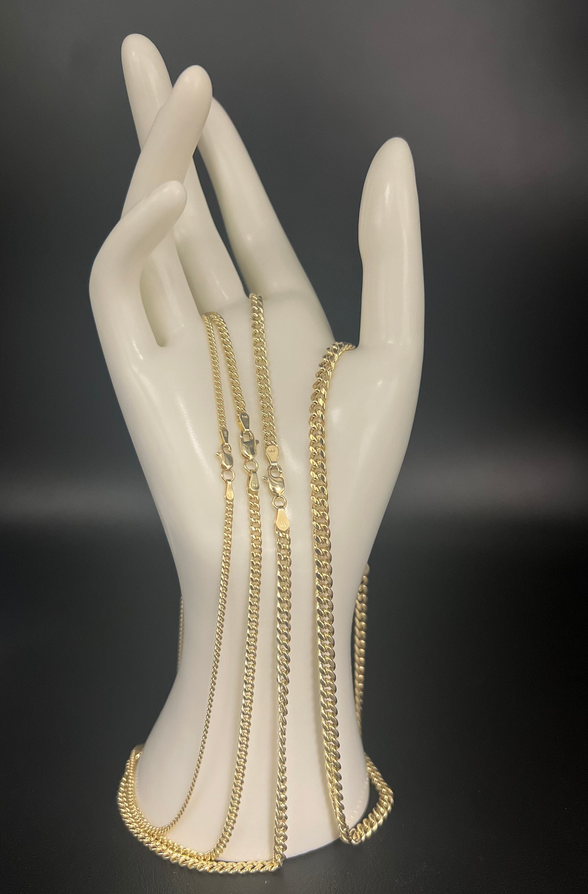 14k Real Gold Miami Cuban Link Chain Necklace 2mm - 6.8mm Inches Real 14K Yellow Gold,Man Gold Chain,Ladies Gold Chain, 14k Gold Chain (Width:6.2mm; Necklace length:26;)