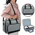 thumbnail image 2 of Universal Projector Carrying Case with Detachable Shoulder Strap, Large Travel Storage for Home Theater and Business, Gray, 2 of 8
