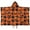 Checkered Pumpkin Halloween, variant on Classic Halloween Icons Pattern Hooded Bath Towel，50"x30" for Ages 3 To 12 Kids, Quick Dry Lightweight Soft Microfiber Hood Beach Towel Cover Up for Kids