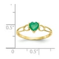 thumbnail image 5 of 10K Yellow Gold Ring Band with Stones (05) May Emerald Heart Green, Size 6, 5 of 5