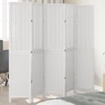 thumbnail image 1 of vidaXL Room Divider 5 Panels White Solid Wood Paulownia, 1 of 5