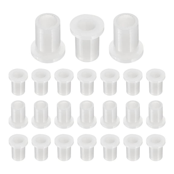 24pcs Flanged Sleeve Bearings Plastic Bushings ID 5mm x OD 7.1mm x Length 11.5mm Nylon Bushings, White