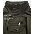 thumbnail image 4 of CNKOO Men‘s Cotton Lightweight Multi Pockets Zip Front Stand Collar Military Jackets Windbreaker, 4 of 7