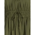 thumbnail image 4 of Time and Tru Women's Ruched Waist Print Midi Dress, Sizes XS-XXXL, 4 of 4