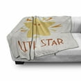 thumbnail image 3 of Cartoon Soft Flannel Fleece Throw Blanket, Twinkle Little Star Phrase Happy Yellow Art Illustration, Cozy Plush for Indoor and Outdoor Use, 50" x 60", Mustard Dark Orange, by Ambesonne, 3 of 6
