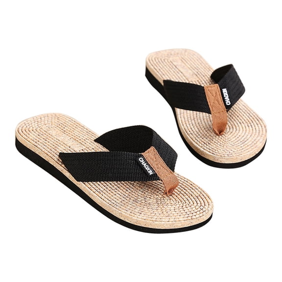 COSMOBETTY 1 Pair Mens Fish Mouth Slippers Black EVA Non-slip Flat Bottom for Beach and Daily Wear