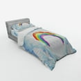 thumbnail image 3 of Ambesonne Cartoon Bedding Set 4 Pcs, Rainbow Fluffy Clouds, Queen, Pale Blue Yellow, 3 of 3