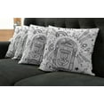thumbnail image 5 of Ambesonne Retro Throw Pillow Cover 4 Pack, Cartoon Sketchy Music Box, 24", Black and White, 5 of 5