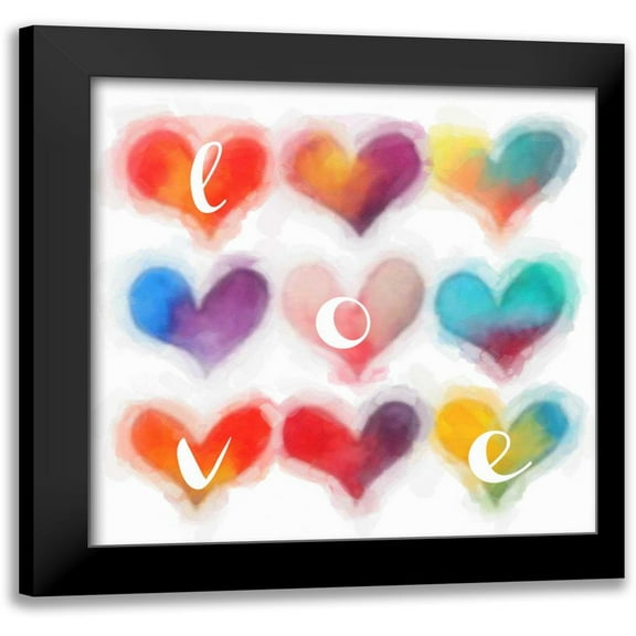 Greene, Taylor 12x12 Black Modern Framed Museum Art Print Titled - Heart Love