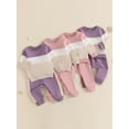 thumbnail image 3 of Loicainy Baby Toddler Boys Girl Spring 2 Piece Outfits 6 12 18 24 Months 2T 3T Contrast Color Long Sleeve Sweatshirt and Elastic Pants for Fall Clothes Set, 3 of 9