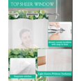 thumbnail image 4 of No Hook Shower Curtains with Snap in Liner, Spring Leaves Fabric Shower Curtain, Retro Pastoral Green Botanical Leaf Vines Double Layers & See-Through Top Window Bathroom Curtains 72''x84'', 4 of 6