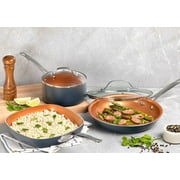 Gotham Steel Nonstick Pots and Pans 10 Piece Kitchen Ceramic Cookware Set Cooking Frying Skillet Sauce Pan Gray