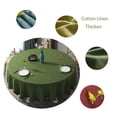 thumbnail image 2 of Circle Tablecloth,nordic Thicken Solid Color Cotton Linen Tablecloth,mute Wear Resistant Round Table Cover For Living Room,bedroom,picnic,party-Green-120cm, 2 of 8