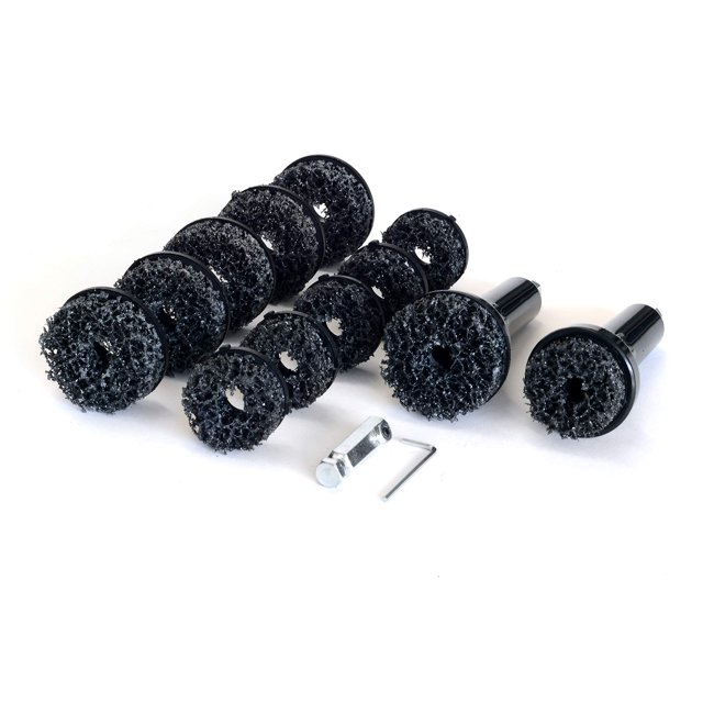 Kit de pulido de bujes y rotores Steelman con estuche de almacenamiento Almohadillas de nailon Se adapta a taladros de 3/8 y 1/2 pulgadas Llaves de impacto de 1/2 pulgadas e incluye un adaptador de 3/