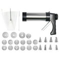 thumbnail image 2 of Spritz Cookie Press Gun Kit,Stainless Steel Cookies Press Gun Kit with 8 Icing Tips And 16 Cookies Discs And 1 Cleaning Brush Perfect for Diy Christmas Cookies And Decorating Cookies,Gifts for Women, 2 of 9