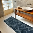 thumbnail image 5 of Playa Rug Machine Washable Area Rug With Non Slip Backing - Stain Resistant - Eco Friendly - Family and Pet Friendly - Aspen Tribal Moroccan Bohemian Navy&Creme Design 2'2''x6', 5 of 8
