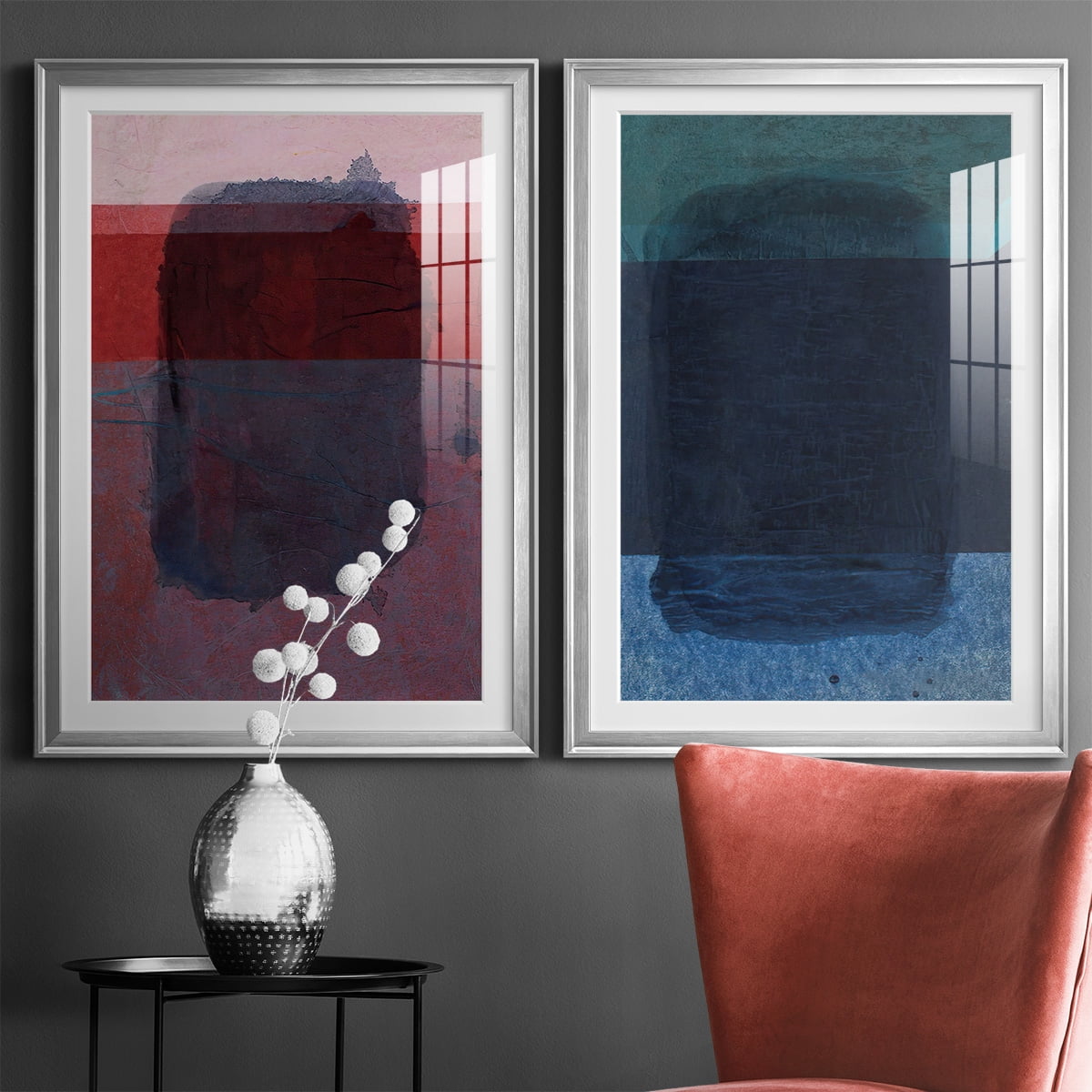 Wexford Home Remembering Rothko I Premium Framed Print, 26.5" x 36.5" - Ready to Hang, Silver (Set of 2)